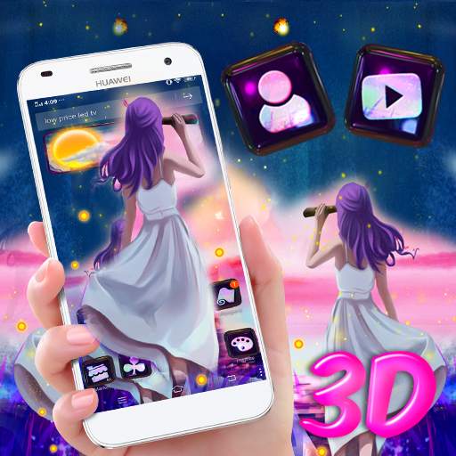 Dream Girl 3D Glass Tech Theme 💃 1.1.0