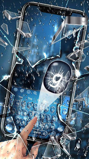 Raindrop Broken Glass Keyboard Theme screenshot 1