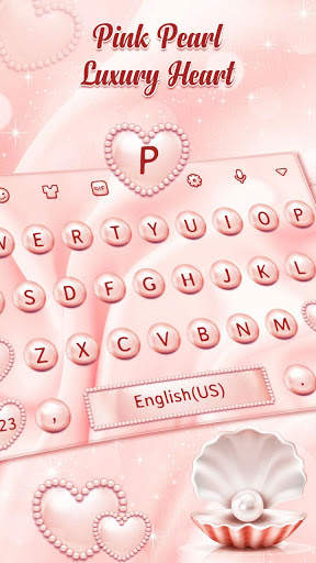 Pink Pearl Luxury Heart Keyboard 2 تصوير الشاشة
