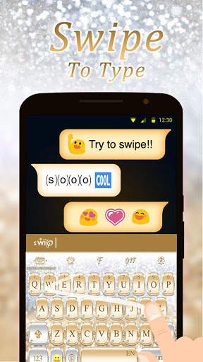 Gold & Silver Diamond Keyboard Theme screenshot 4