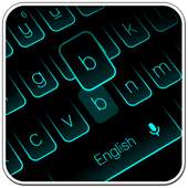 Neon Blue Black Keyboard 10001002