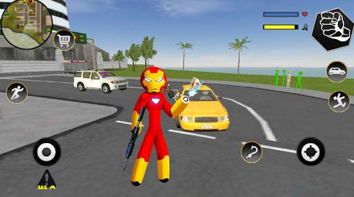 IRON Stickman Rope Hero Fighting Miami Gangstar screenshot 1