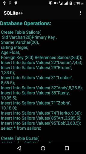 SQLite screenshot 1
