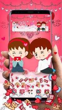Lovely 3D Valentine Day Launcher Theme screenshot 1