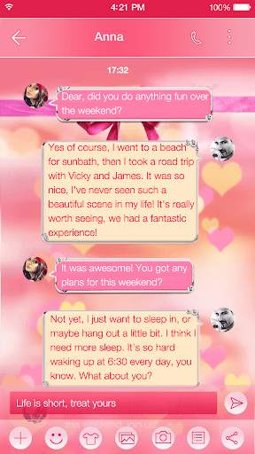 Pink Bowknot Keyboard Theme screenshot 2
