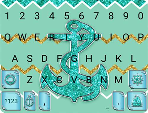 Mint Green Glitter Emoji Keyboard Wallpaper screenshot 5