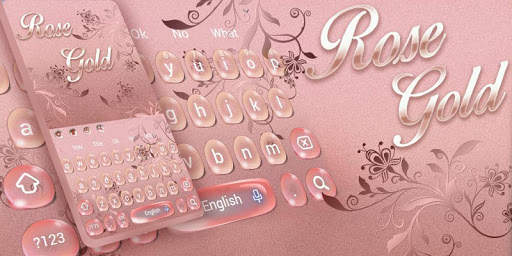 Beautiful Rose Gold Water Drops Keyboard Theme screenshot 6