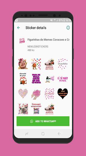 Figurinhas de Memes Corações e Crush WAStickerApps screenshot 8
