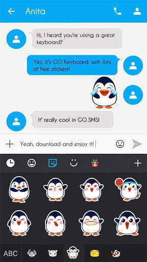 GO Keyboard Pingu Sticker screenshot 2