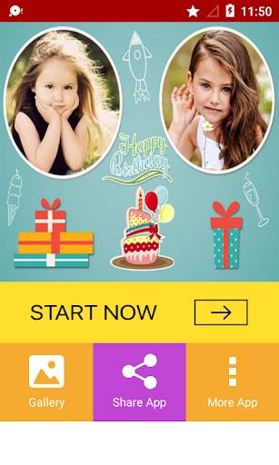 Bingkai foto ulang tahun ganda screenshot 1