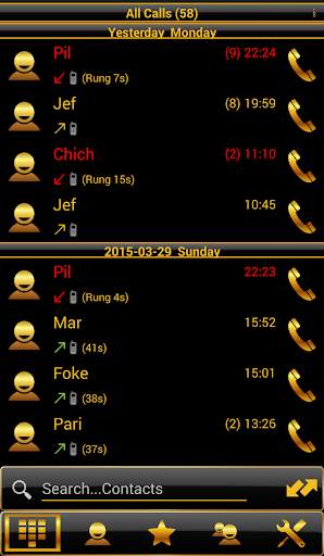 Theme Black Gold RocketDial screenshot 2