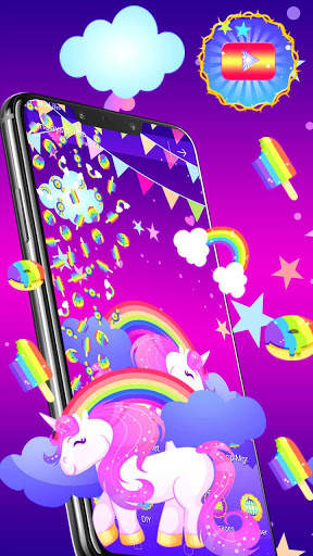 Shiny Unicorn Rainbow Gravity Theme screenshot 2