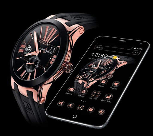 Rose Gold Watch Black Theme screenshot 1