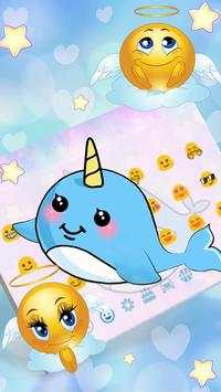 Cute Unicorn Whale Keyboard screenshot 3