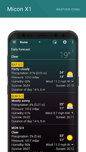 Micon X1 weather icon pack screenshot 6