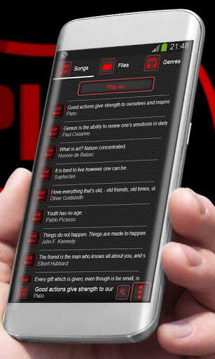 Red hexagon Best Music Theme screenshot 3