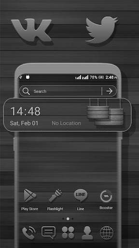Wooden Graphite Launcher Theme screenshot 1
