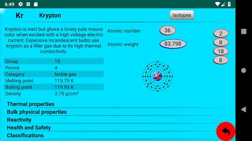 Periodic Table. Elements, isotopes, compounds 3D screenshot 3