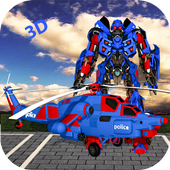 Police Helicopter Transformation Robot Air Battle icon