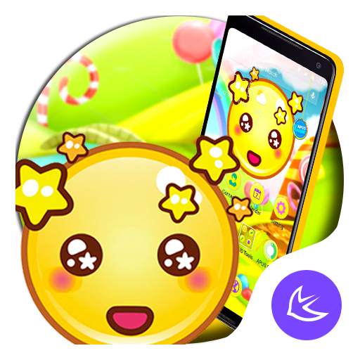 Yellow Cute Emoji APUS Launcher theme 83.0.1001