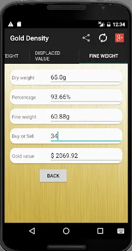 Gold Density screenshot 2
