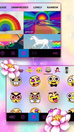Galaxy Floral Unicorn Keyboard Theme screenshot 4