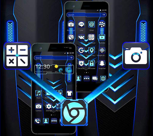 Blue Black Technology Theme screenshot 3