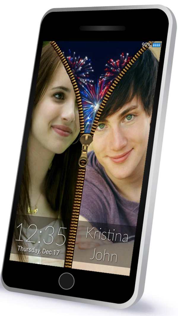 Couple Photo Zipper LockScreen screenshot 2