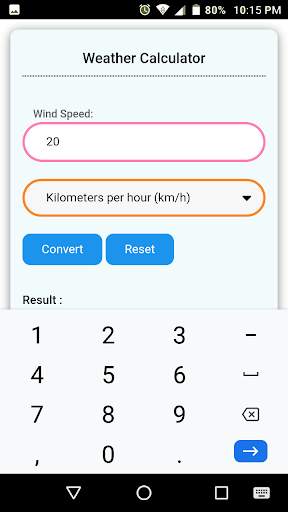 Weather Calculator screenshot 1