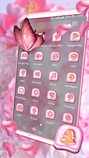 Rose Pink Launcher Theme screenshot 2
