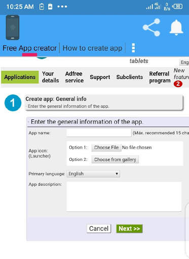 Free App Creator screenshot 2