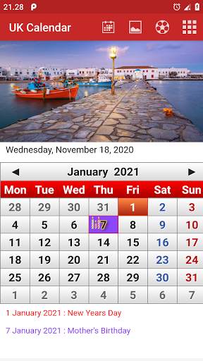 UK Calendar 2021 screenshot 1