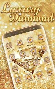 Luxury Diamond Launcher: Gold Glitter Deluxe Theme screenshot 1