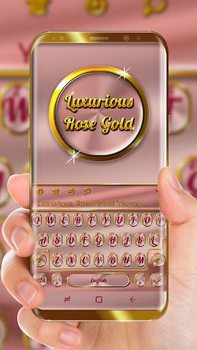 Luxurious Rose & Gold Keyboard Theme स्क्रीनशॉट 1
