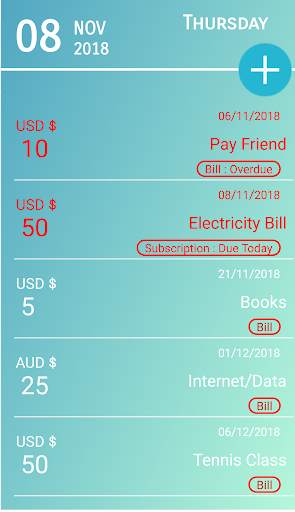 Due - Bill Reminder screenshot 2
