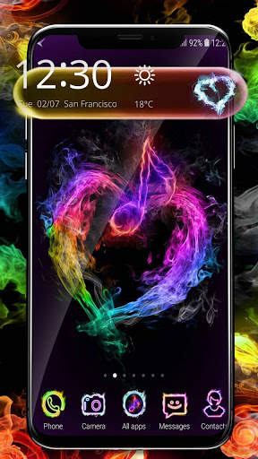 Fire Melody Heart Launcher Theme screenshot 1