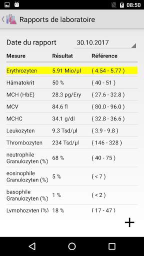 Valeurs de laboratoire screenshot 4