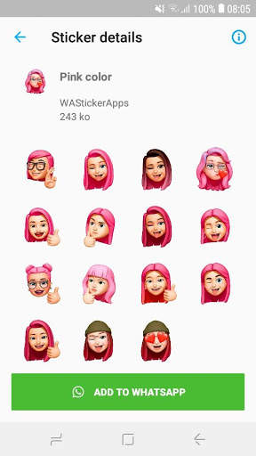 Emoji & Memojis Girly Stickers 3D - WAStickerApps screenshot 3