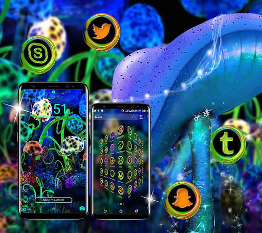 Neon Mushroom Launcher Theme screenshot 3