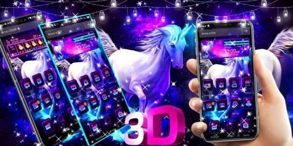 3D Glass Tech Shiny Galaxy Unicorn Theme screenshot 4