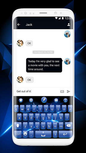 Blue Keyboard Theme screenshot 2