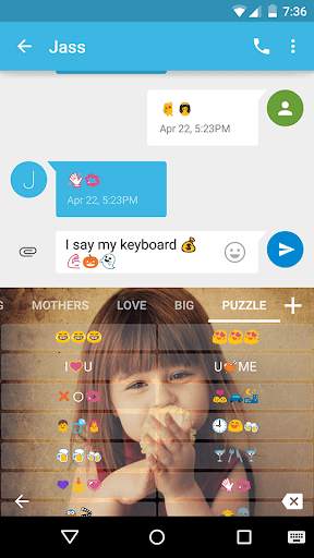 Cute Photo Emoji Keyboard Skin screenshot 4