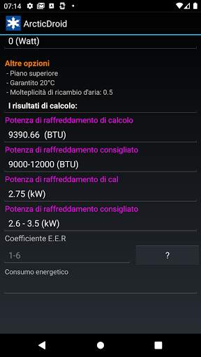 Calcolo condizionatore d'aria screenshot 5