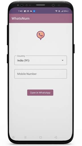 WhatsNum - Open WA chat without saving number screenshot 1