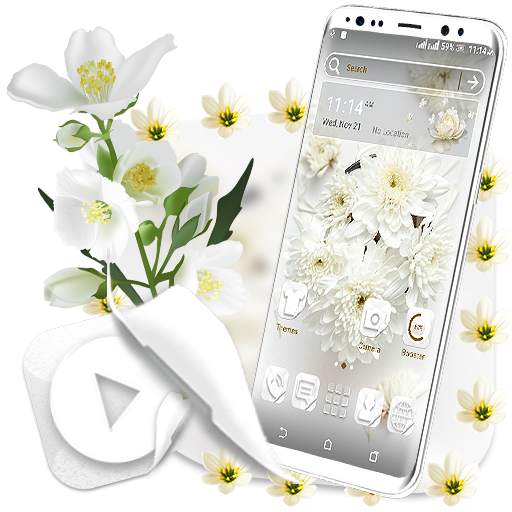 White Flower Launcher Theme 1.2