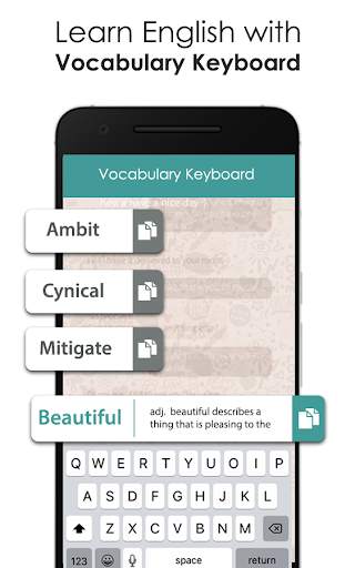 Vocabulary Keyboard-Type & Learn English Words screenshot 1