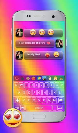 Rainbow Love Emoji Keyboard for android screenshot 3