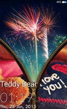 Teddy Bear Zipper Lock Screen screenshot 3