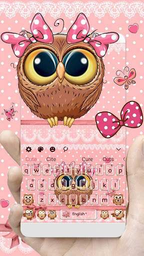 Cute Cartoon Owl Keyboard स्क्रीनशॉट 2