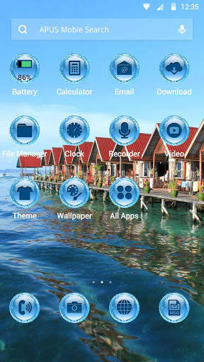 Blue Mood-APUS Launcher theme screenshot 2